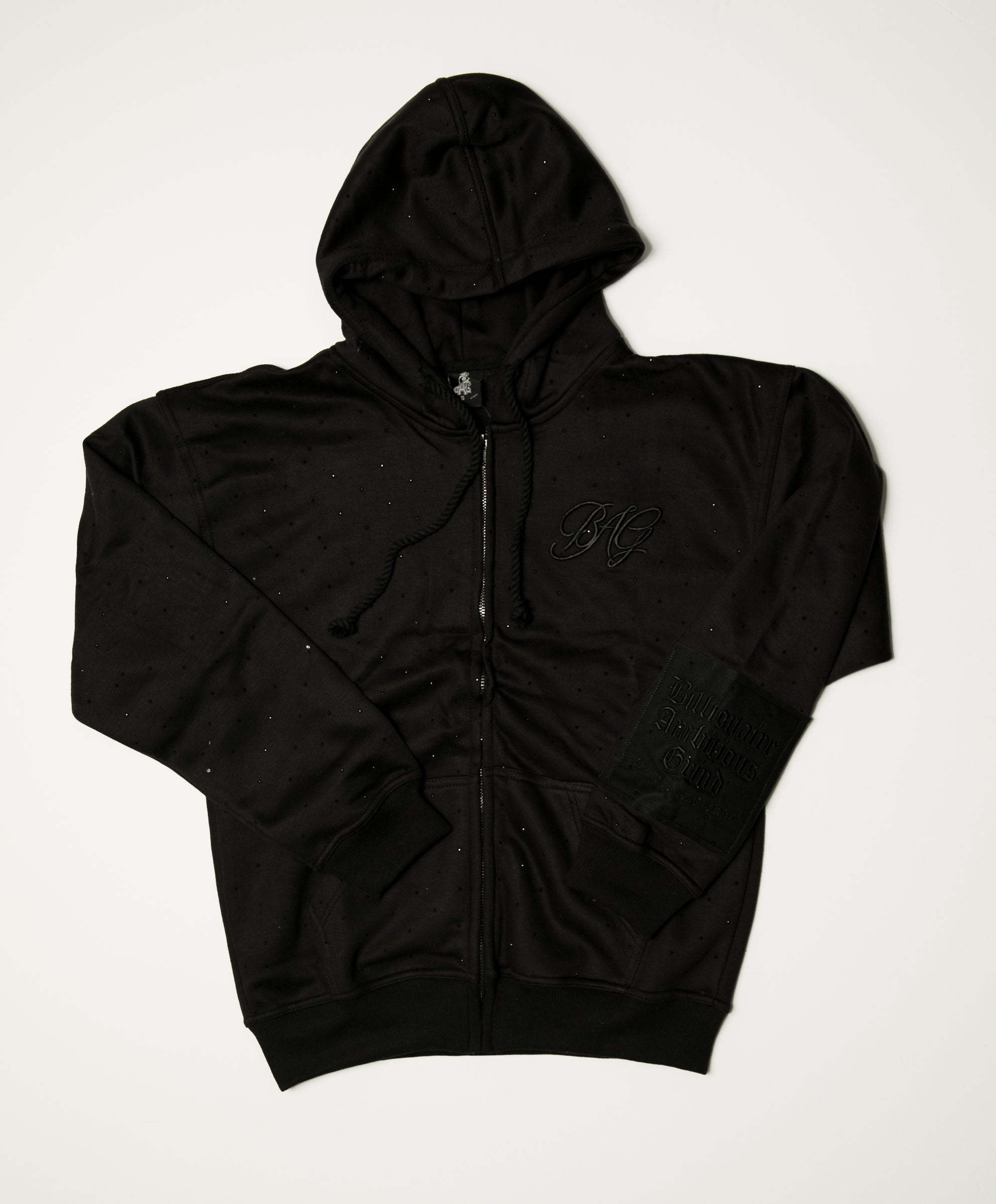 Black Rhinestone cursive BAG LOGO sweatsuit