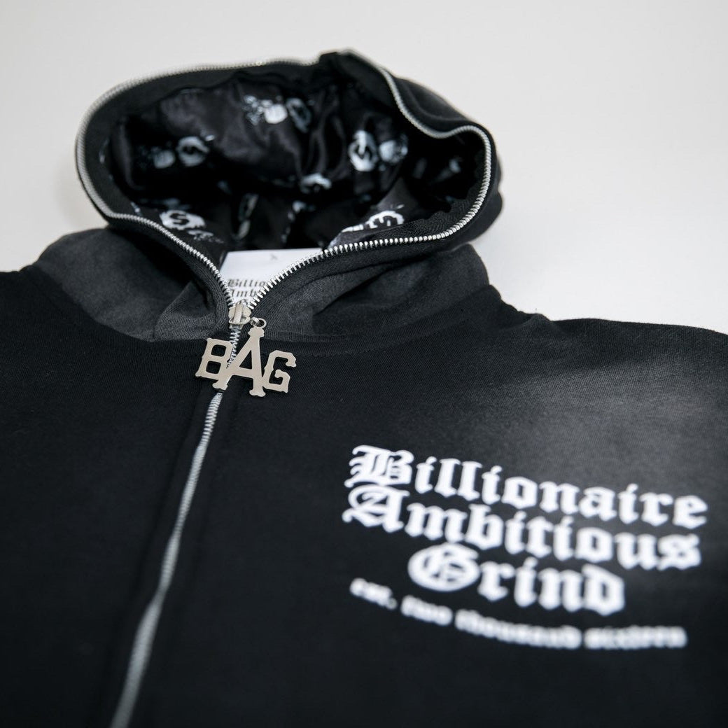 Black and White Premium Full Zip Jogger Outfit