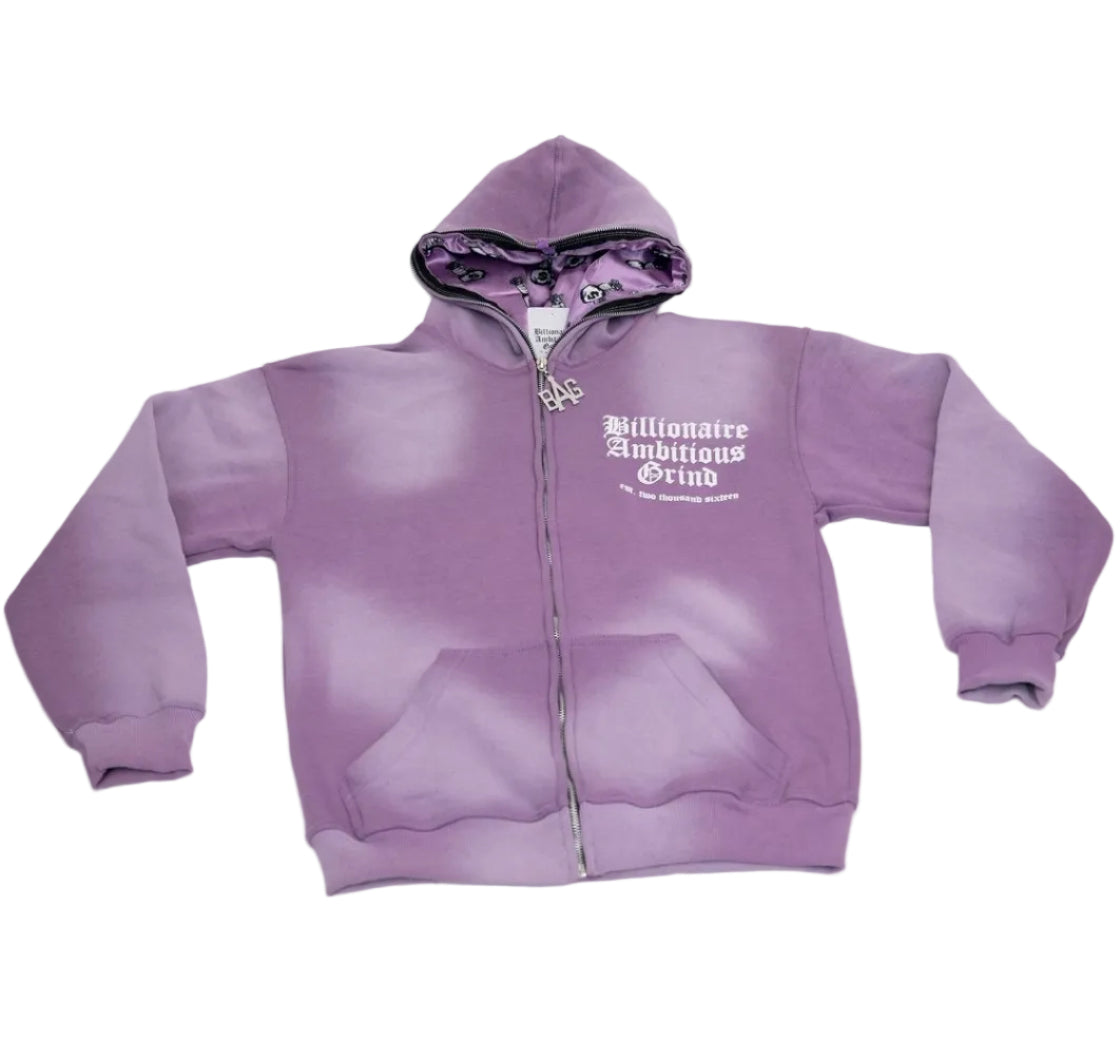 Lavender and White Premium Full Zip Jogger Outfit