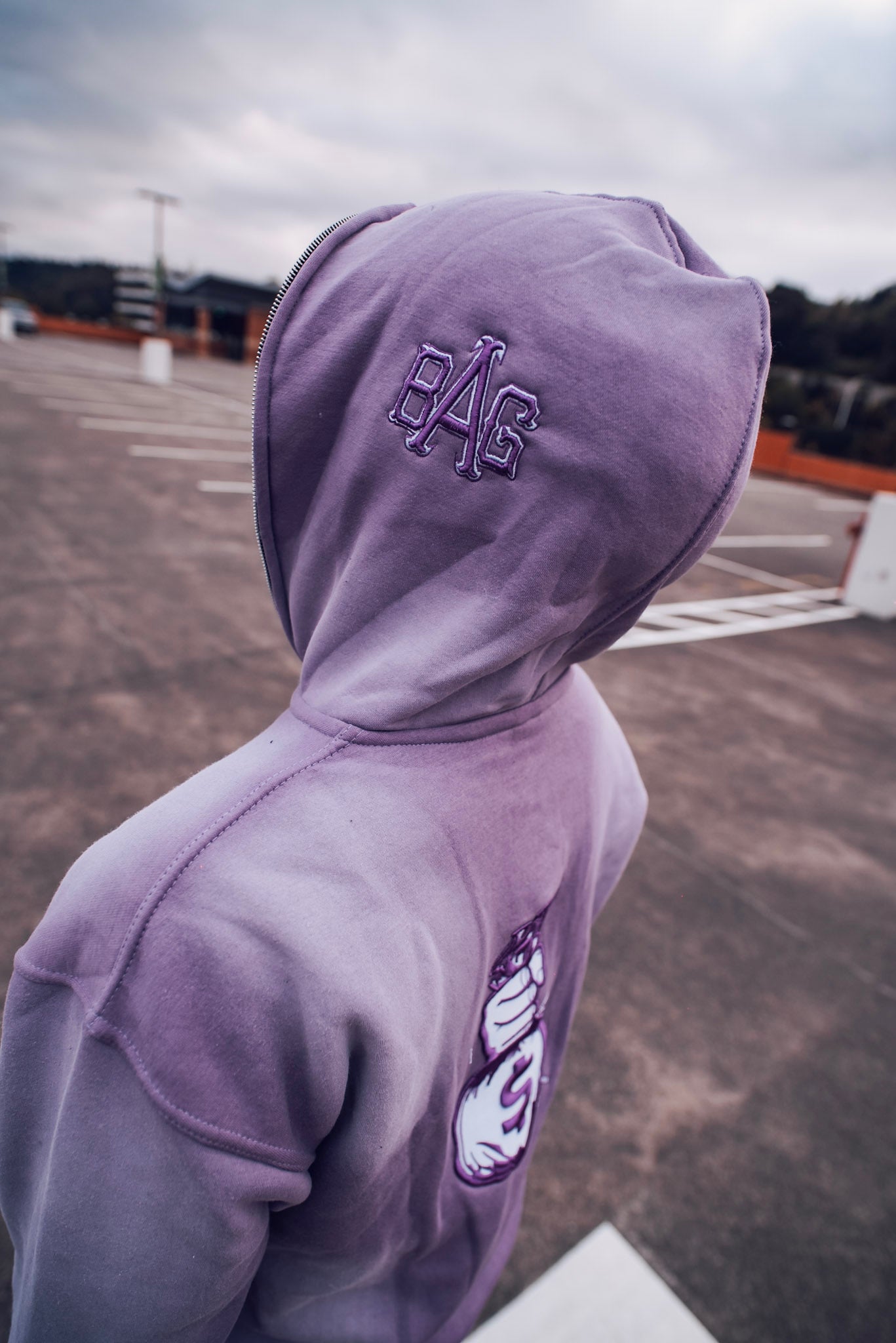 Lavender and White Premium Full Zip Jogger Outfit