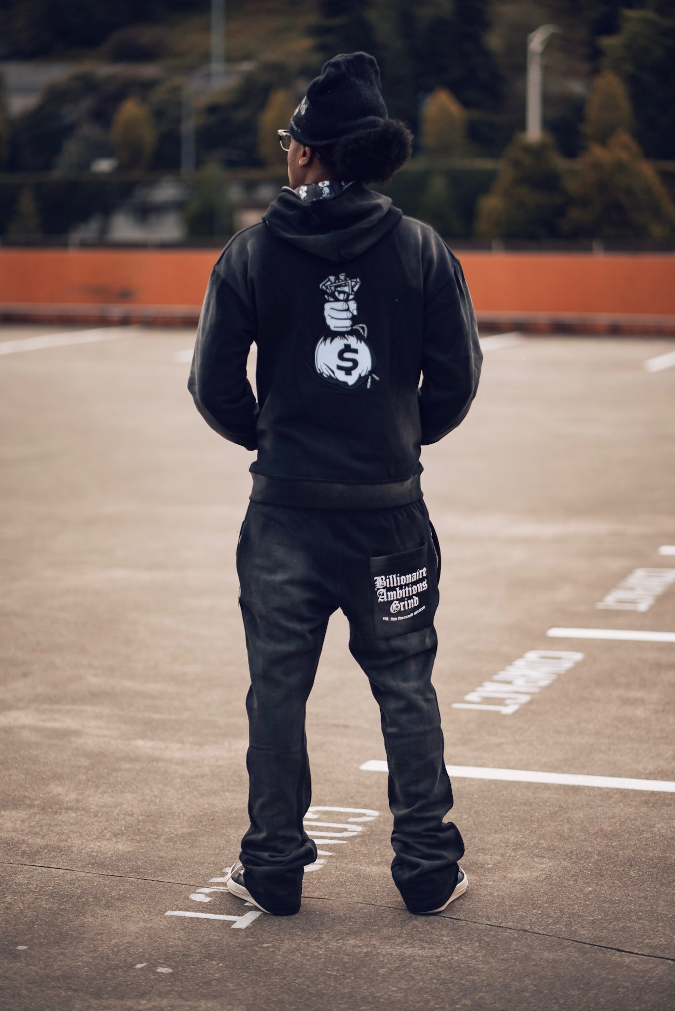 Black and White Premium Full Zip Jogger Outfit