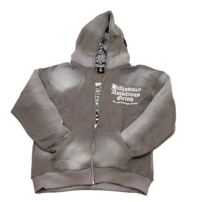 Grey and White Premium Full Zip Jogger Outfit