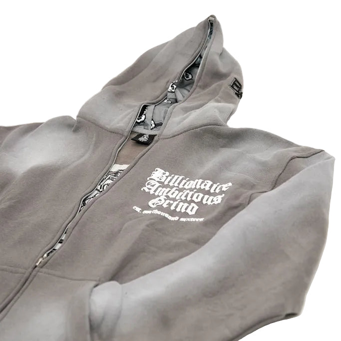 Grey and White Premium Full Zip Jogger Outfit