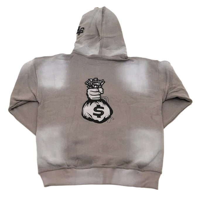 Grey and White Premium Full Zip Jogger Outfit