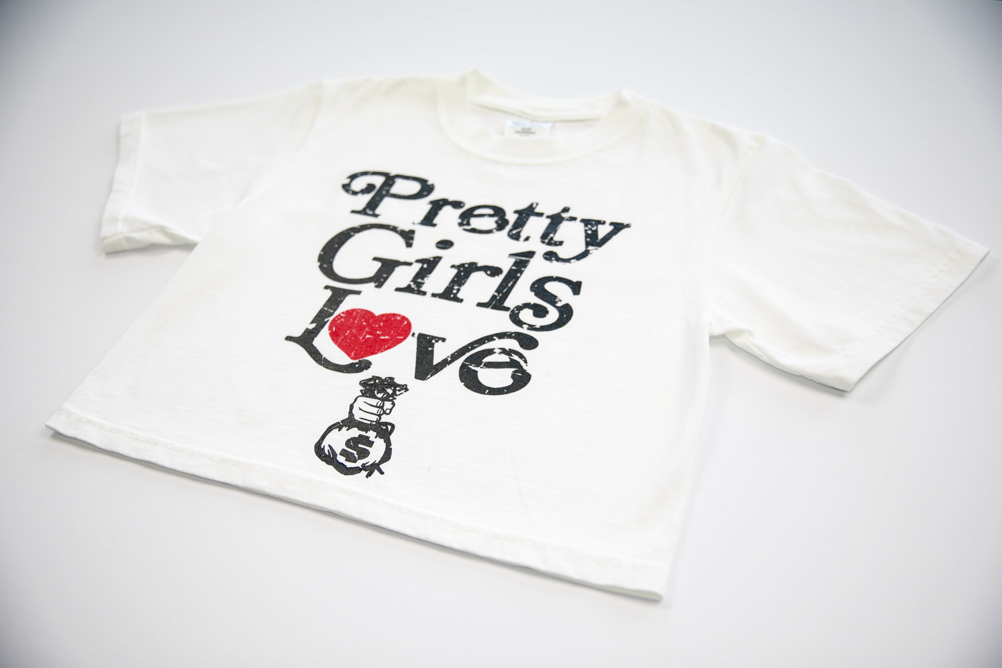 White and Black Pretty Girls Love B.A.G Womens Crop Top Tee