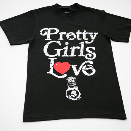 Black and White Pretty Girls Love B.A.G Mens Tee
