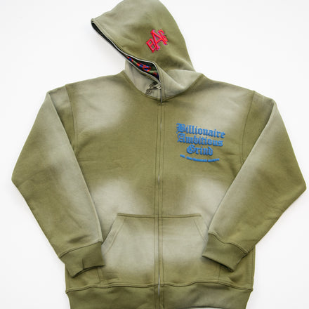 Olive - Royal Blue and Red Premium Full Zip Jogger Outfit