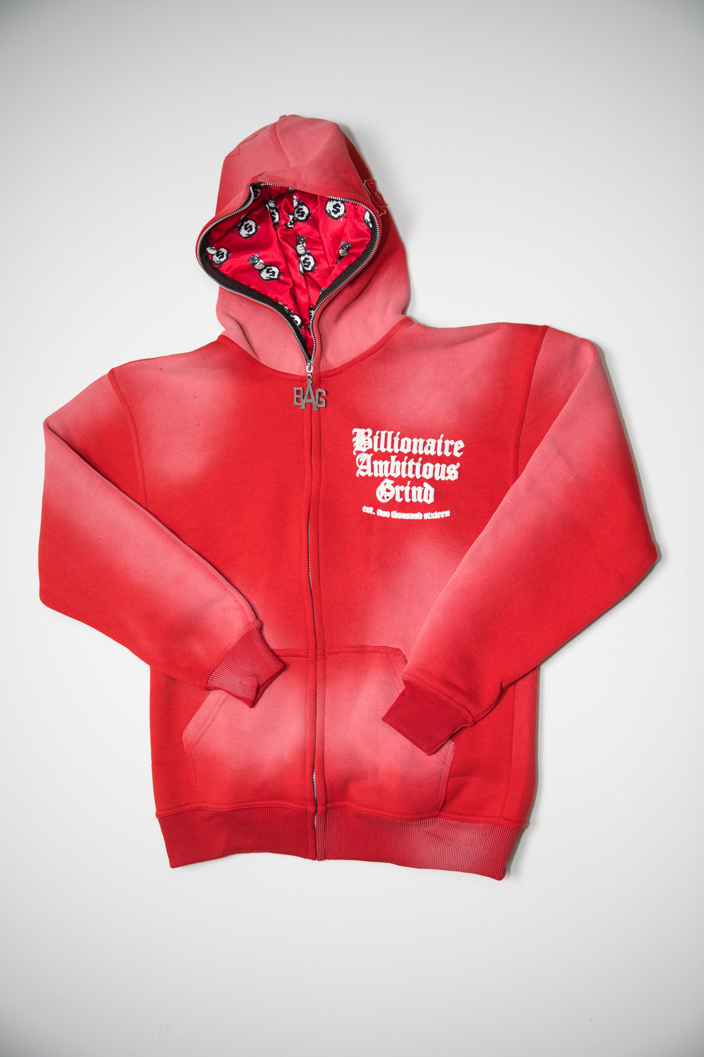 Red and White Premium Full Zip Jogger Outfit