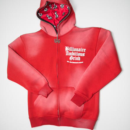 Red and White Premium Full Zip Jogger Outfit